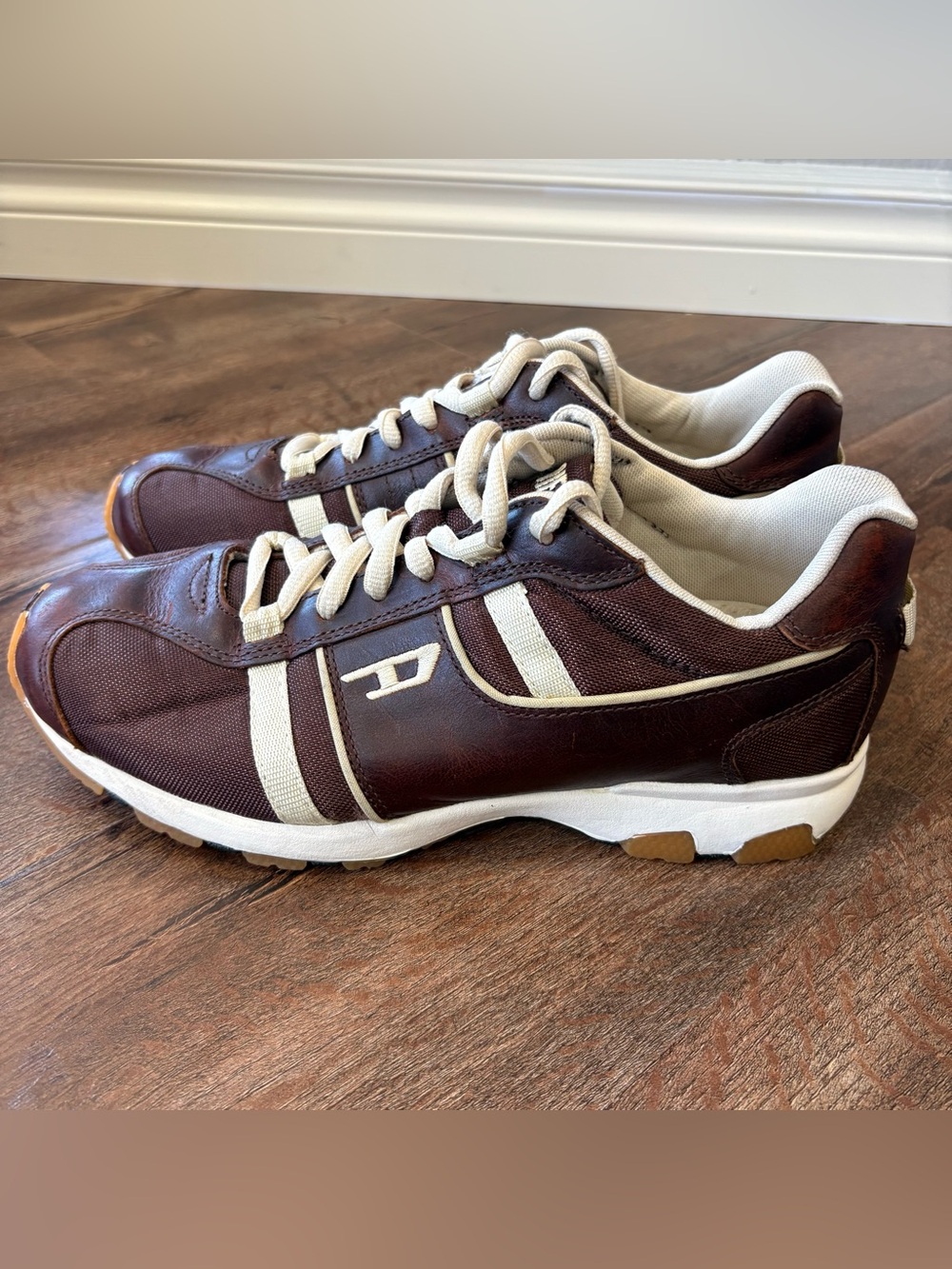 Diesel Proton Sneakers Men’s US 9 EU 42 Brown Leather Retro Runner Shoes - Picture 7 of 11
